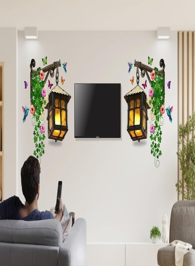 DivineDesigns ملصقات جانبية للتلفزيون من تصميمات ديفاين ديزاينز، على شكل زهور وفراشات وفوانيس - Image 2